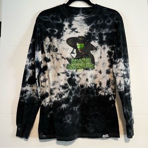 Black Tie-Dye Witch Graphic Long Sleeve Top